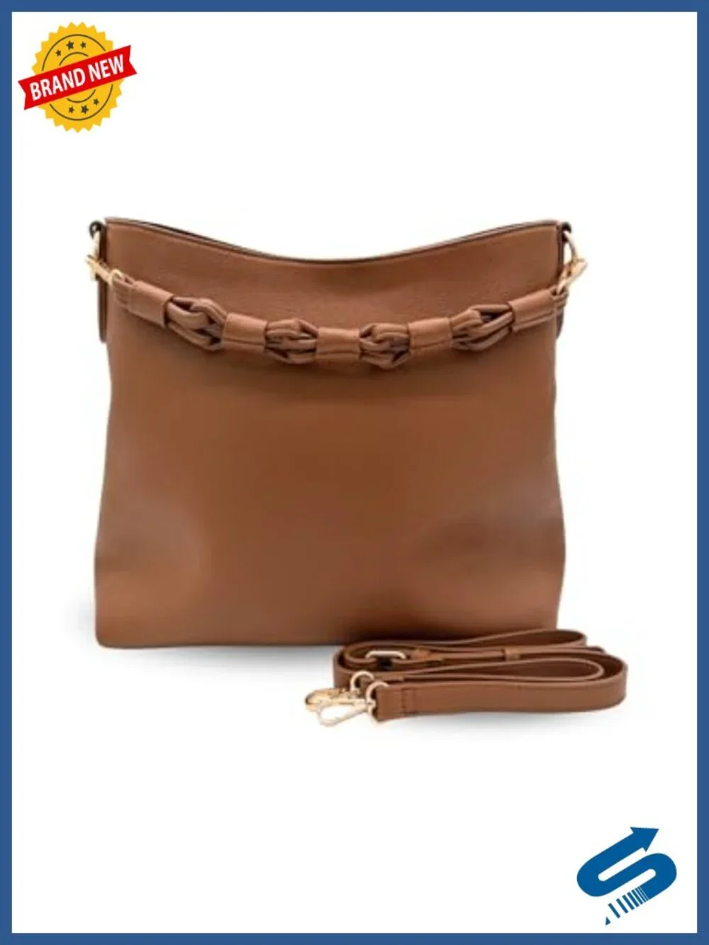 Convertible Slouchy Tote Crossbody Shoulder Bag Vegan Leather